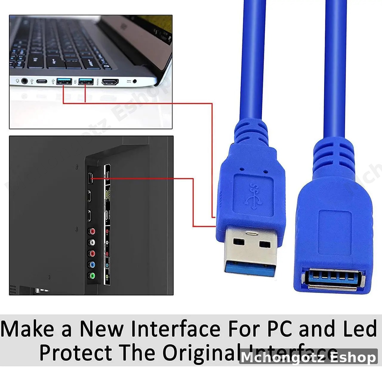usb 3.0 extension cable 3M type a male to female blue high quality - image 2