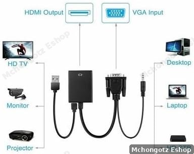 vga to hdmi adapter | vga to hdmi converter with audio 1080p - image 2